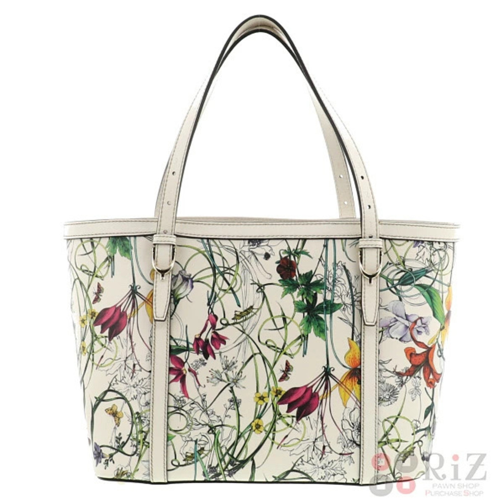 GUCCI Flora Flower Tote Bag White